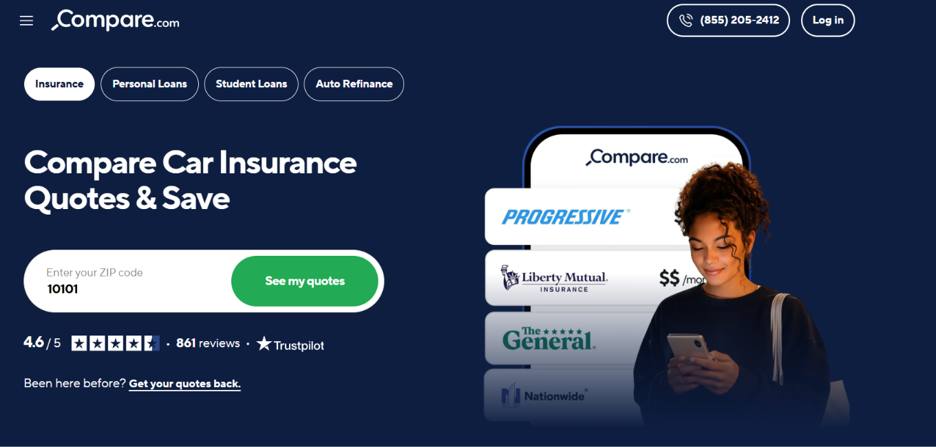 compare . com website